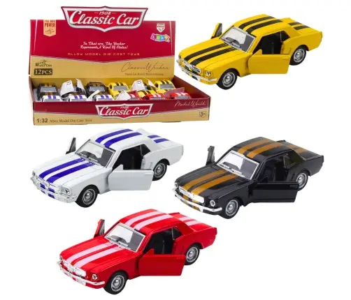 Classic Car With Pull-Back Drive, Metal Opening Doors, 1:32 Mix