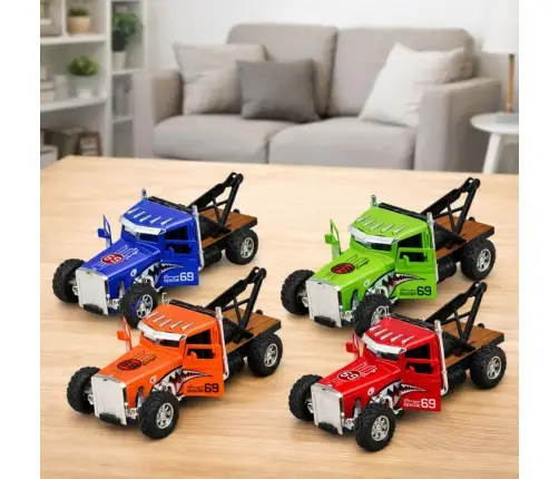 Classic Car With Pull-Back Drive, Metal Opening Doors, 1:32 Mix