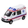 Ambulance Metal Pull Back Motorized Lights Sounds White 1:32