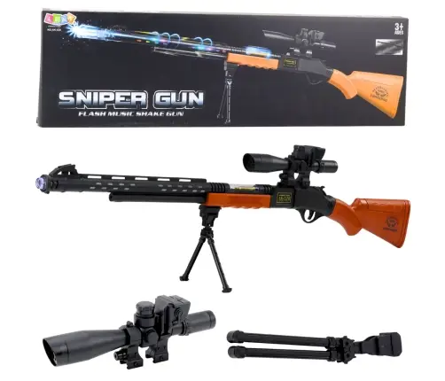 Toy Sniper Rifle AK-528 Sight Tripod Lights Sounds