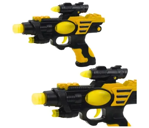 Space Gun Weapon Black and Yellow Lights Sounds