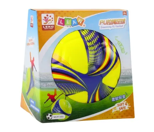 Foam Ball on a String with a Pull Handle Yellow 14cm