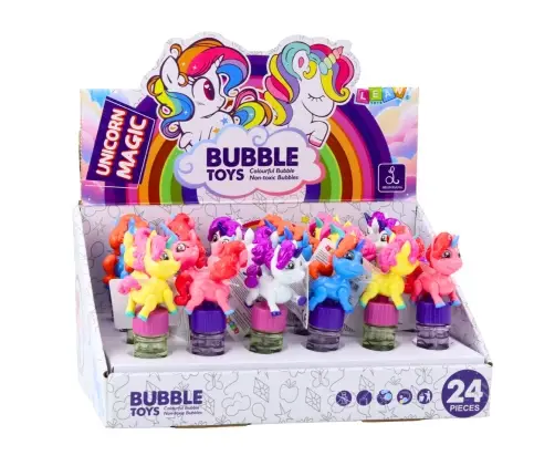 Soap Bubbles Unicorn Movable Figurine Colorful 14cm Mix