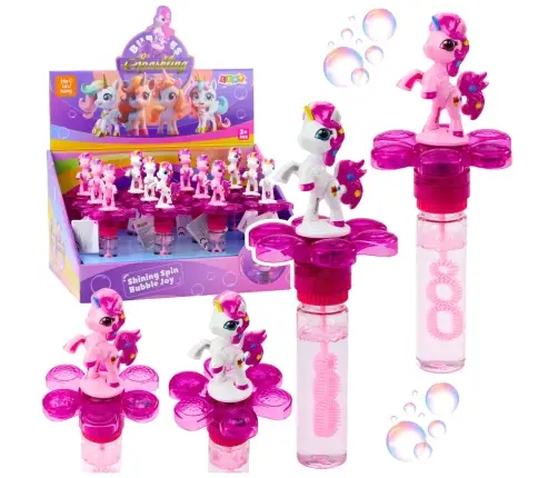 Soap Bubbles Unicorn Rotating Flower LED Light 20cm Mix