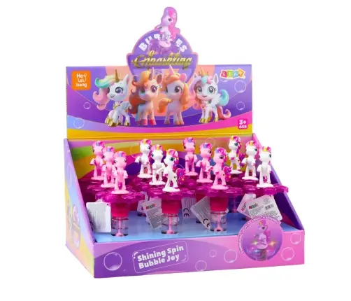 Soap Bubbles Unicorn Rotating Flower LED Light 20cm Mix