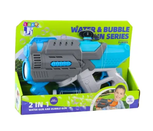 Electric Water Gun Soap Bubbles 2in1 Gray Blue