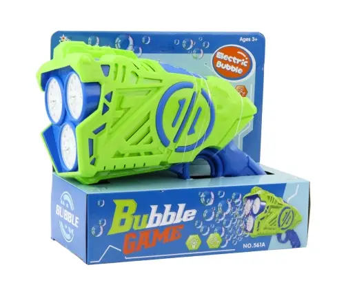 Battery Operated Bubble Gun LED Lights Blue-Green