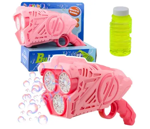 Battery Operated Bubble Gun LED Lights Pink Battery Operated Bubble Gun LED Lights Pink