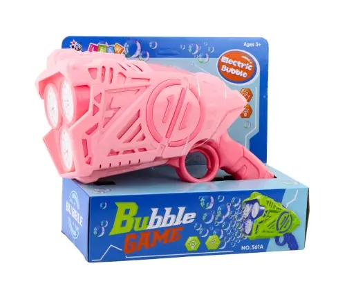 Battery Operated Bubble Gun LED Lights Pink Battery Operated Bubble Gun LED Lights Pink