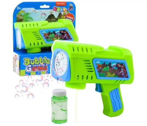 Bubble Gun LED Green Dinosaur