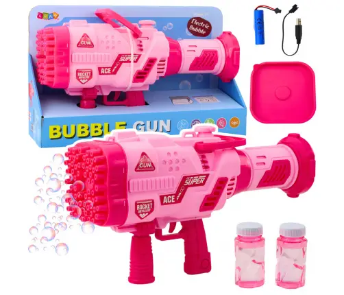 Large Electric Bubble Gun 64 Holes Pink