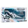 Battery Operated Dinosaur Robot with Movable Wings, Lights, Sound, White
