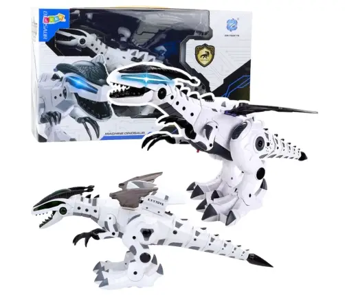 Battery Operated Dinosaur Robot with Wings Moves Lights Sounds