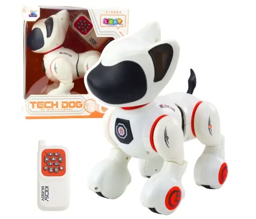 Interactive Robot Dog Remote Control Light Sound White Orange