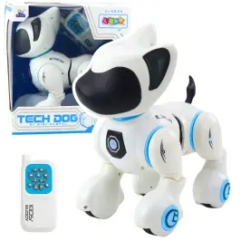 Interactive Robot Dog Remote Control Light Sound White Blue Interactive Robot Dog Remote Control Light Sound White Blue