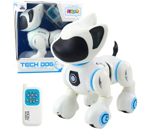 Interactive Robot Dog Remote Control Light Sound White Blue