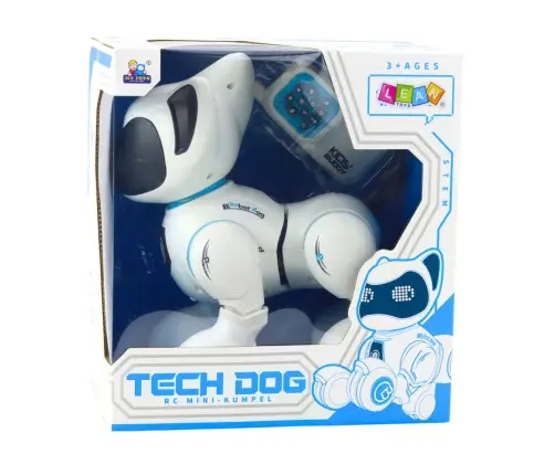 Interactive Robot Dog Remote Control Light Sound White Blue