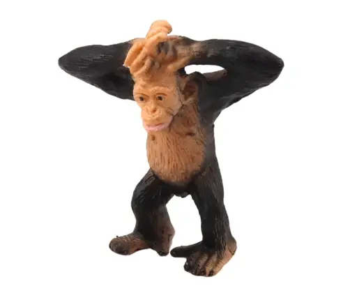 Set of Mini Figures Wild Animals Chimpanzee Giraffe 6-9cm 4pcs