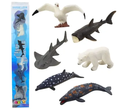 Set of Mini Figures Sea Animals Coastal Seagull Shark 6-8cm 6pcs Set of Mini Figures Sea Animals Coastal Seagull Shark 6-8cm 6pcs