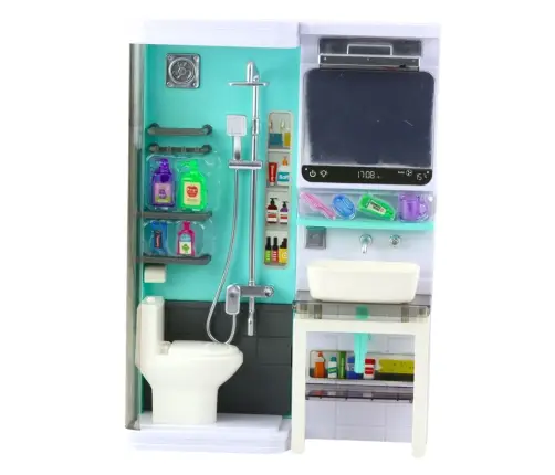 Toy Bathroom Shower Sink Toilet Lights Sounds Accessories Toy Bathroom Shower Sink Toilet Lights Sounds Accessories