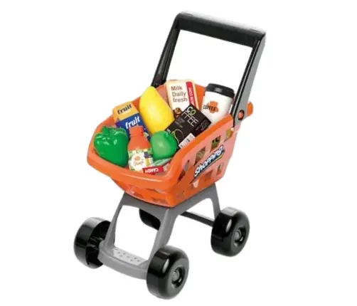 Shop Set Cash Register, Trolley, Scanner, Supermarket, Kids Shop