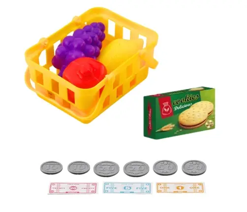 Cash Register For Kids Accessories Basket Fruit Lights Sounds Green Cash Register For Kids Accessories Basket Fruit Lights Sounds Green