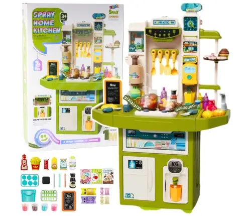 Children's Kitchen With Accessories Sink With Circulation Pair Lights Sounds 71pcs