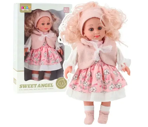 Sweet Angel Doll in Pink Floral Dress, Sleeveless Top, and Headband, 36cm Sweet Angel Doll in Pink Floral Dress, Sleeveless Top, and Headband, 36cm