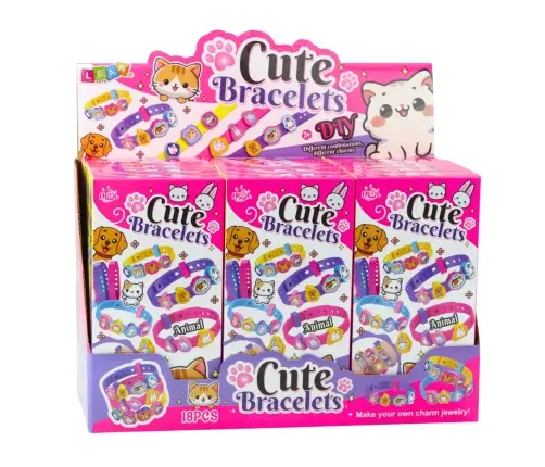 DIY Bracelet Set Animal Charms 4 Colorful Bracelets