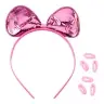 Beauty Set Hairband with Bow Glasses Elastic Bands Pink