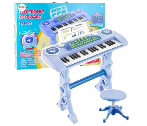 Electronic Piano for Children with Microphone 37 Keys Blue