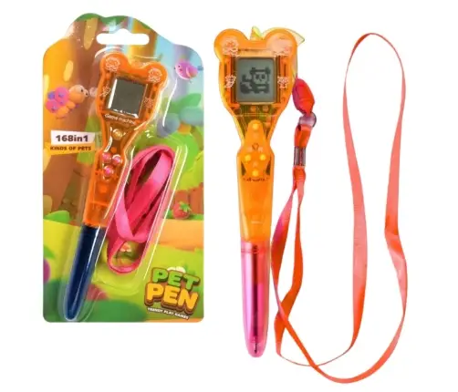 Electronic Game with Pen 168 in 1 Pink and Orange Lanyard Electronic Game with Pen 168 in 1 Pink and Orange Lanyard