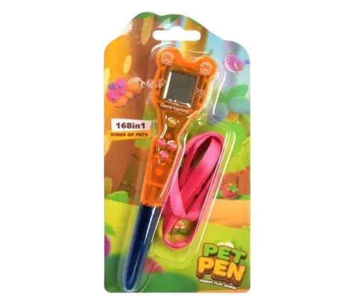 Electronic Game with Pen 168 in 1 Pink and Orange Lanyard Electronic Game with Pen 168 in 1 Pink and Orange Lanyard