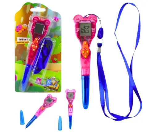 Electronic Game with Pen 168 in 1 Blue and Pink Lanyard Electronic Game with Pen 168 in 1 Blue and Pink Lanyard