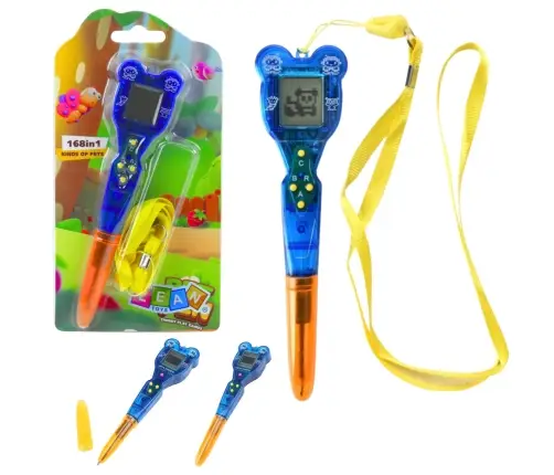 Electronic Game with Pen 168 in 1 Orange and Blue Lanyard