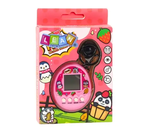 Tamagotchi Pet Egg Electronic Game 168W1 Keychain With Bell Pink