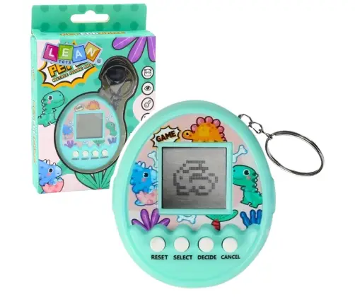 Tamagotchi Pet Egg Electronic Game 168W1 Keychain With Bell Turquoise