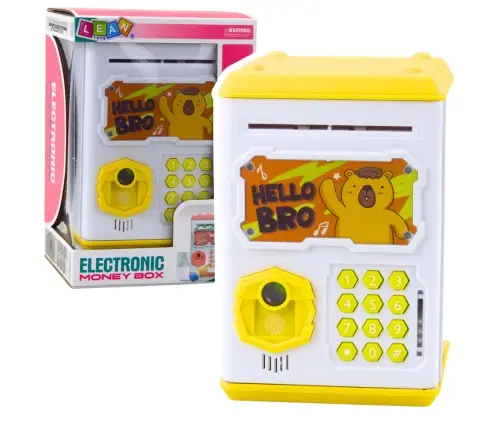 Electronic Safe ATM Piggy Bank with PIN for Children Capybara Yellow