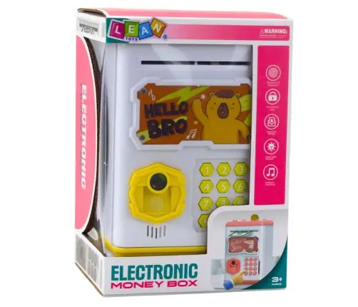 Electronic Safe ATM Piggy Bank with PIN for Children Capybara Yellow