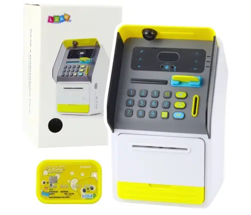 ATM Safe Piggy bank PIN code ATM card Yellow