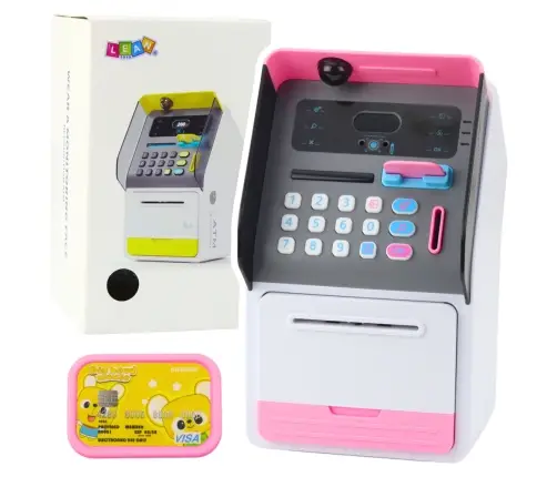 ATM Safe Piggy Bank PIN Code ATM Card Pink