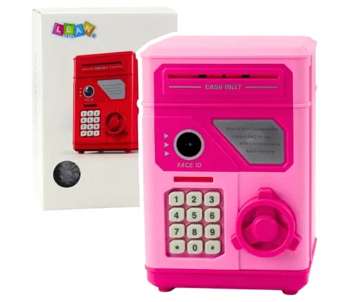 Electronic Safe ATM Piggy Bank with PIN for Children Pink