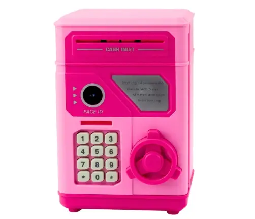 Electronic Safe ATM Piggy Bank with PIN for Children Pink