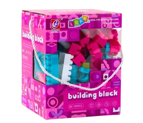 Construction Blocks 3D Stickers Pastel Pink 150 pcs.