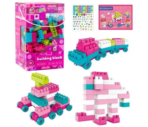 Spatial Construction Blocks Pastel Pink 360 pcs.