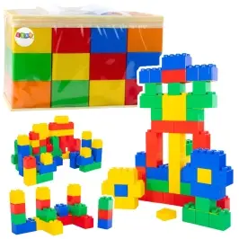 Set of Large Construction Blocks in a Bag, Colorful, 28.5x9x9 cm, 12 pcs.