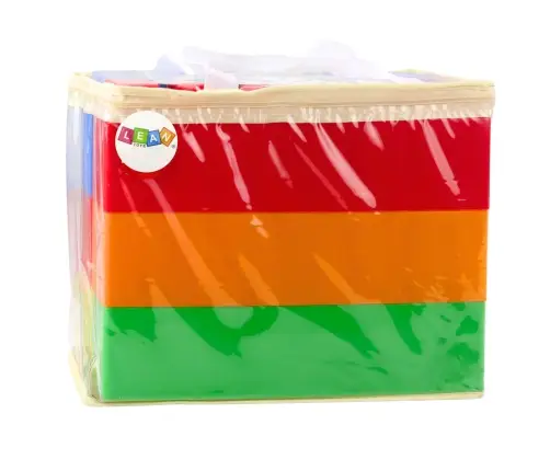 Set of Large Construction Blocks in a Bag, Colorful, 28.5x9x9 cm, 6 pcs.