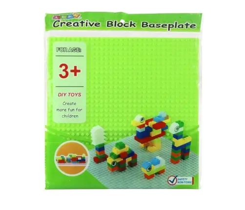 Construction Board for Building Blocks Light Green 25.5x25.5 cm
