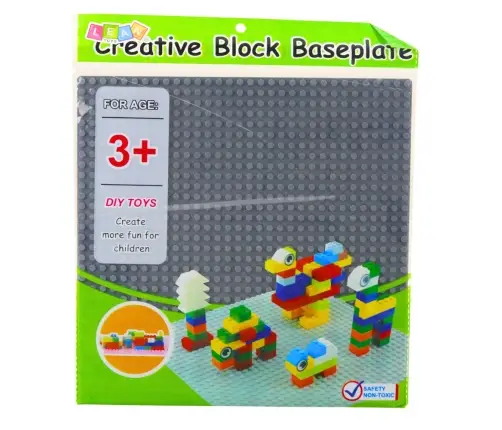 Construction Board for Building Blocks Gray 25.5x25.5 cm