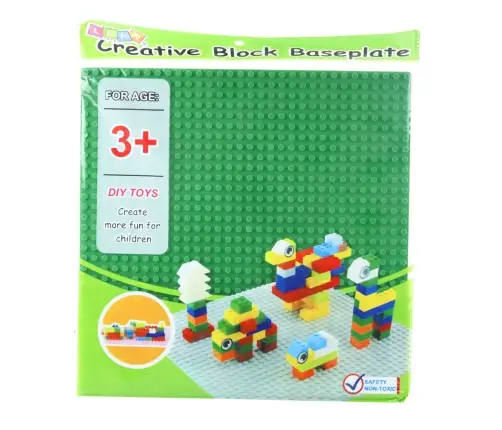 Construction Board for Building Blocks Dark Green 25.5x25.5 cm